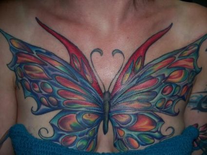 Butterfly Tats On Chest